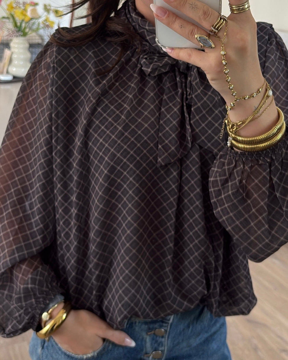 Blouse Zoe LaLunaTheLabel 8259 Bruin