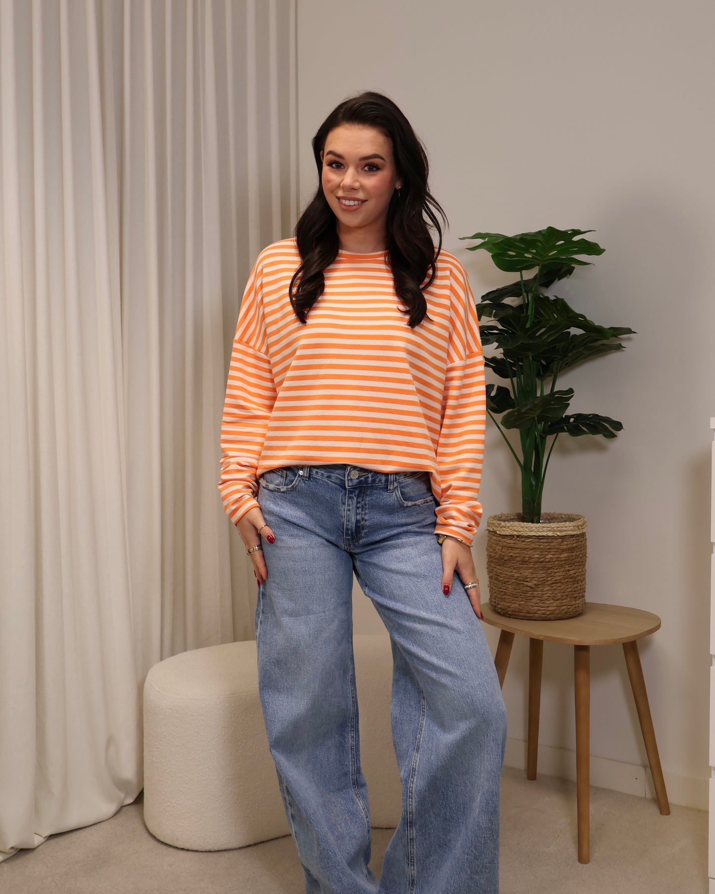 Long sleeve SaraLune LaLunaTheLabel H1442 Oranje-Streep