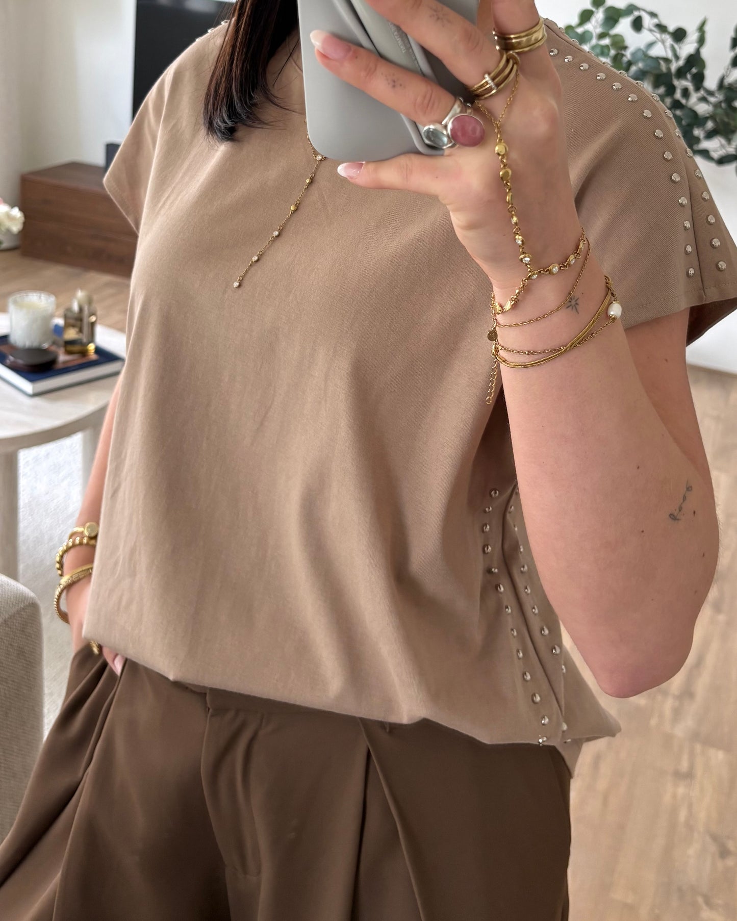 T-Shirt KeetNoof LaLunaTheLabel 5373# Taupe