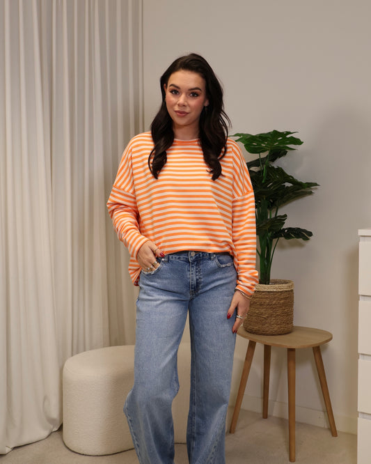 Long sleeve SaraLune LaLunaTheLabel H1442 Oranje-Streep