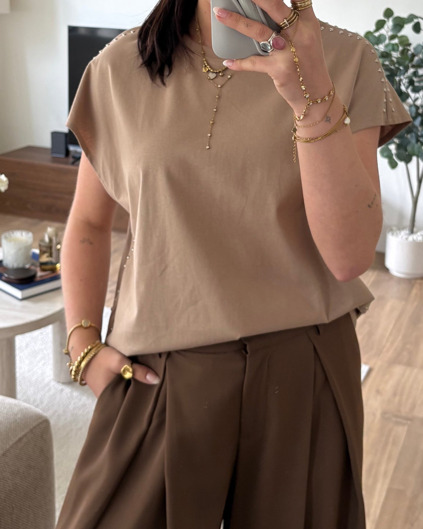 T-Shirt KeetNoof LaLunaTheLabel 5373# Taupe