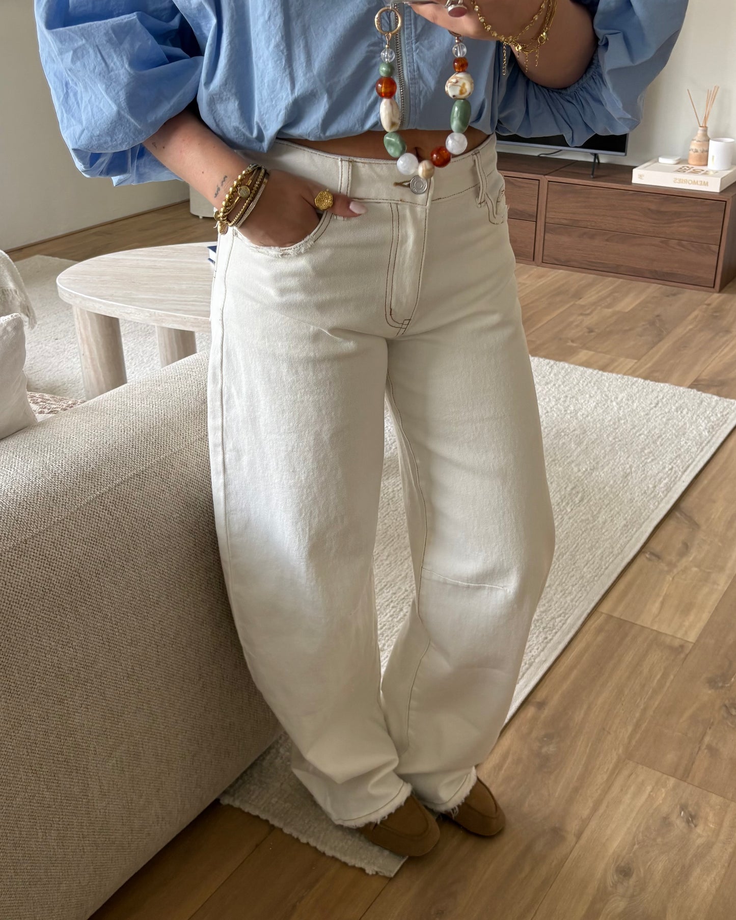 Balloon Jeans NovaElise LaLunaTheLabel W3717-B Creme