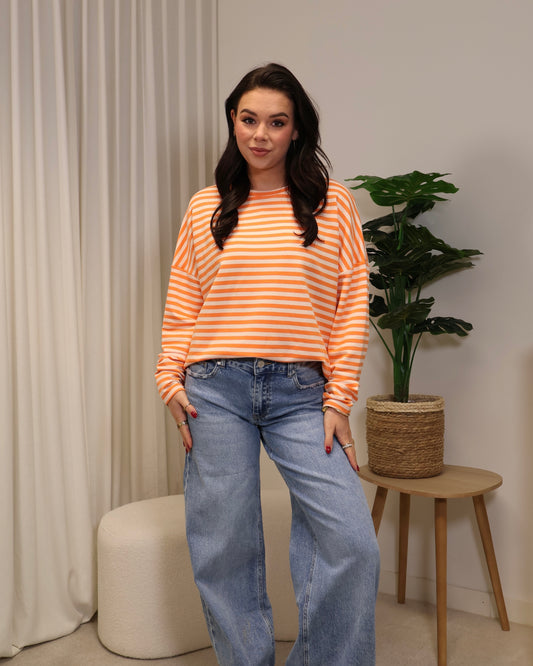Long sleeve SaraLune LaLunaTheLabel H1442 Oranje-Streep