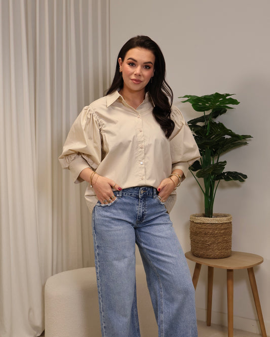 Blouse SaarLiv LaLunaTheLabel 5112 Beige