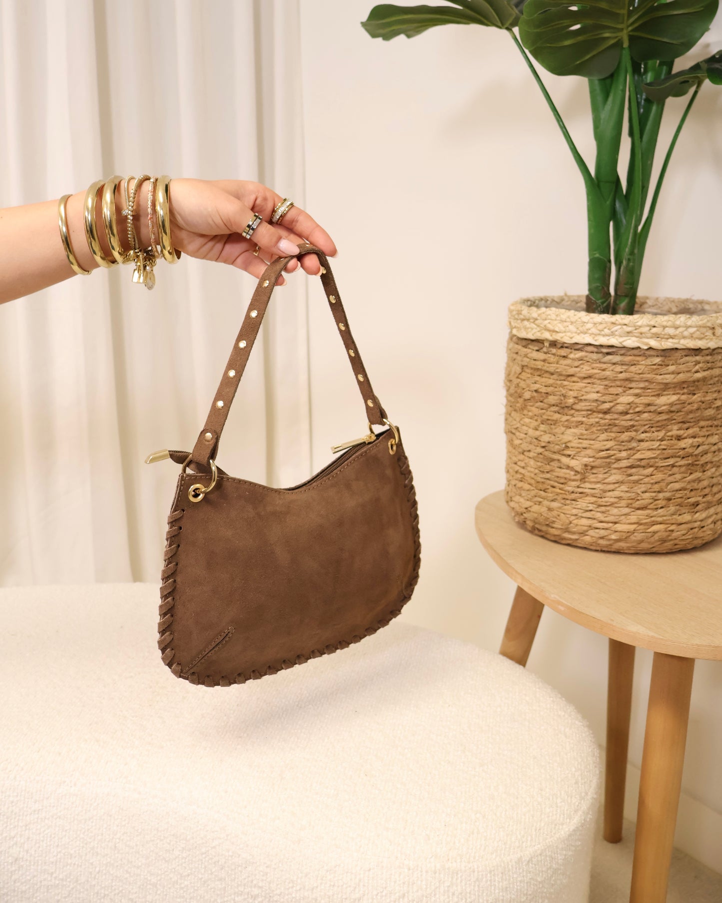 Tas Casey LaLunaTheLabel 54810 Suède-Taupe