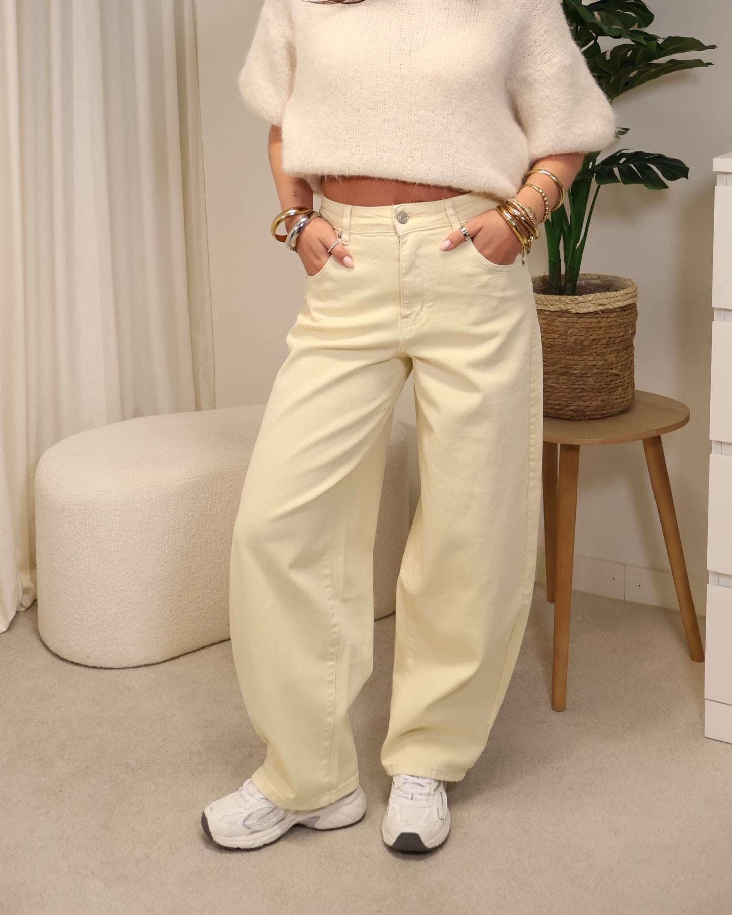 Baloon Jeans LivAmara LaLunaTheLabel 9111 Butter-Yellow